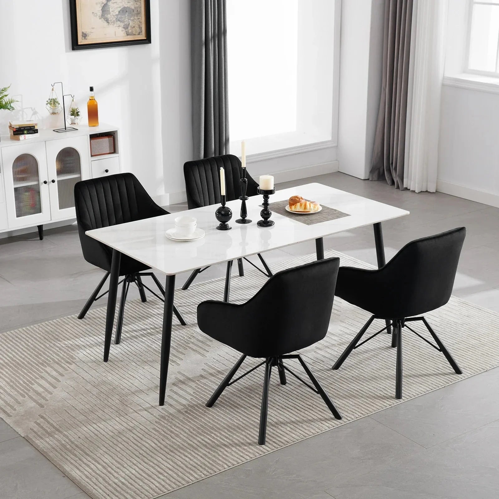Lot de chaises pivotantes en velours ElleVitals