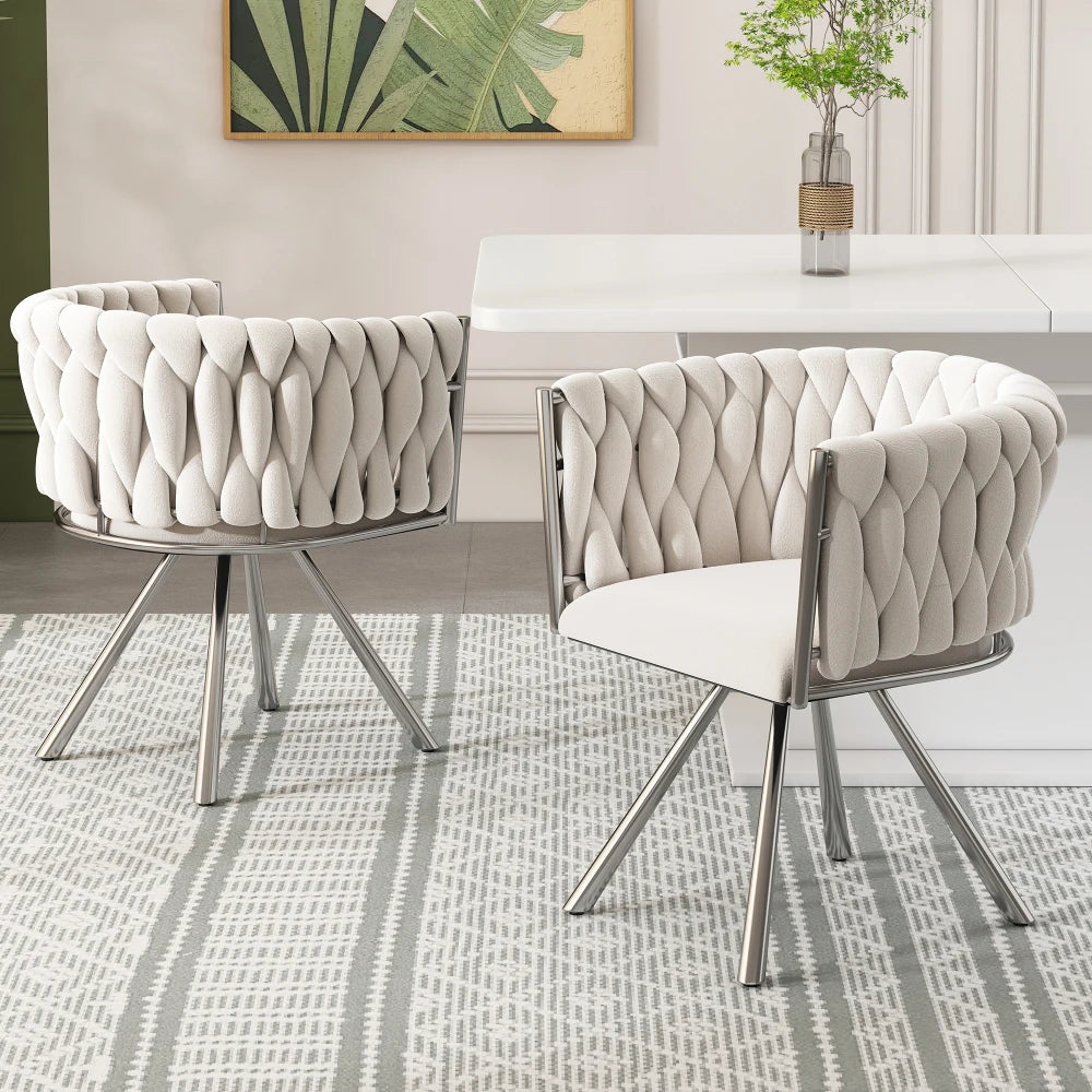 Chaises velours pivotantes design