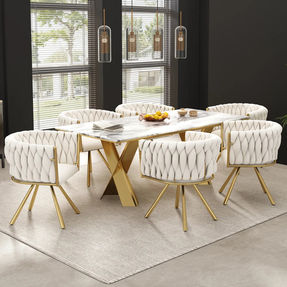 Chaises velours pivotantes design