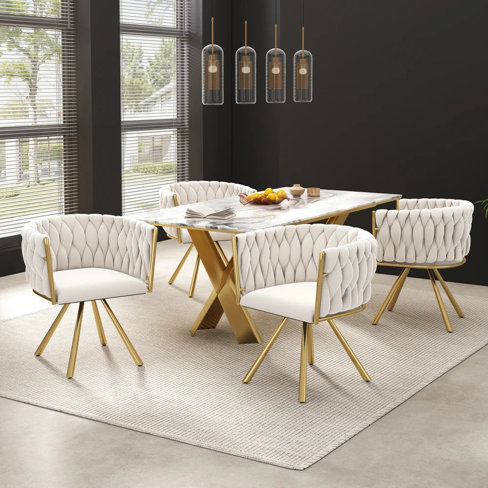 Chaises velours pivotantes design