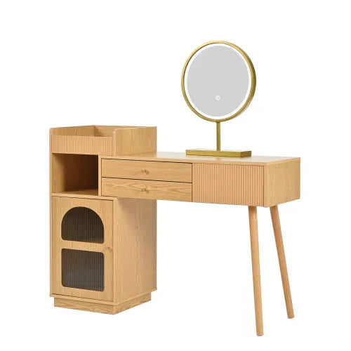 Coiffeuse Prismia avec miroir LED et rangements ElleVitals