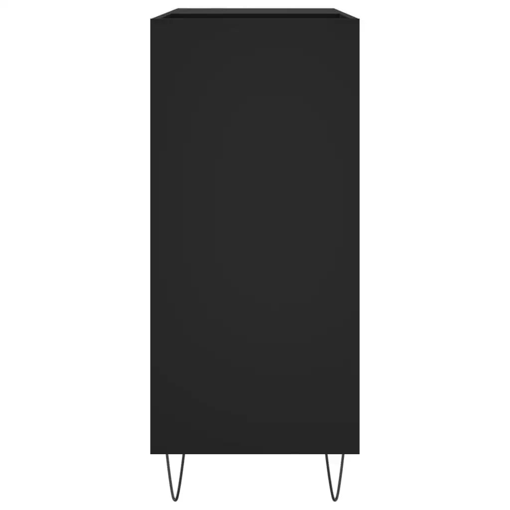 Meuble vinyle noir avec pieds métal
