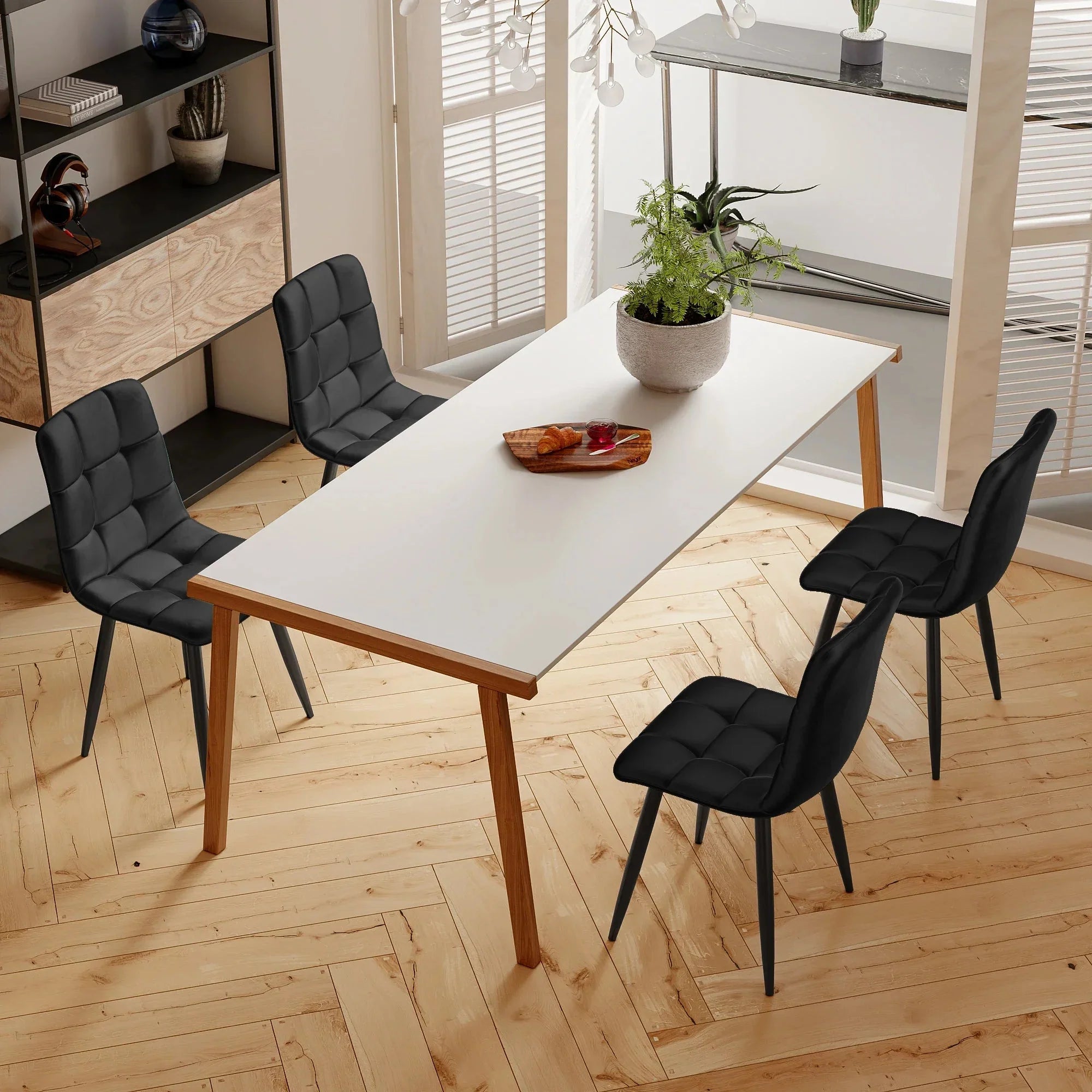 Lot de chaises en velours et métal ElleVitals