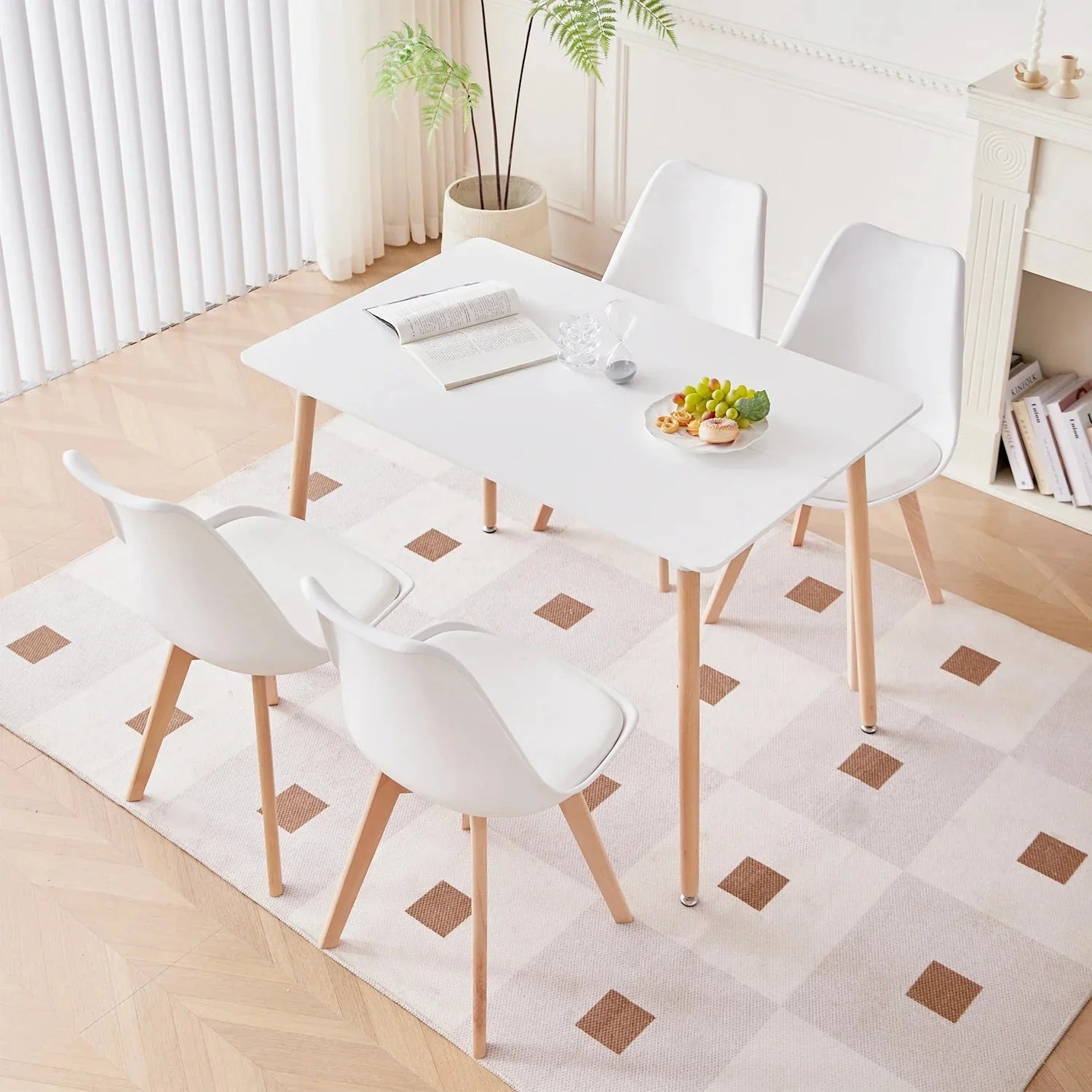 Table rectangulaire bois et métal nordique ElleVitals