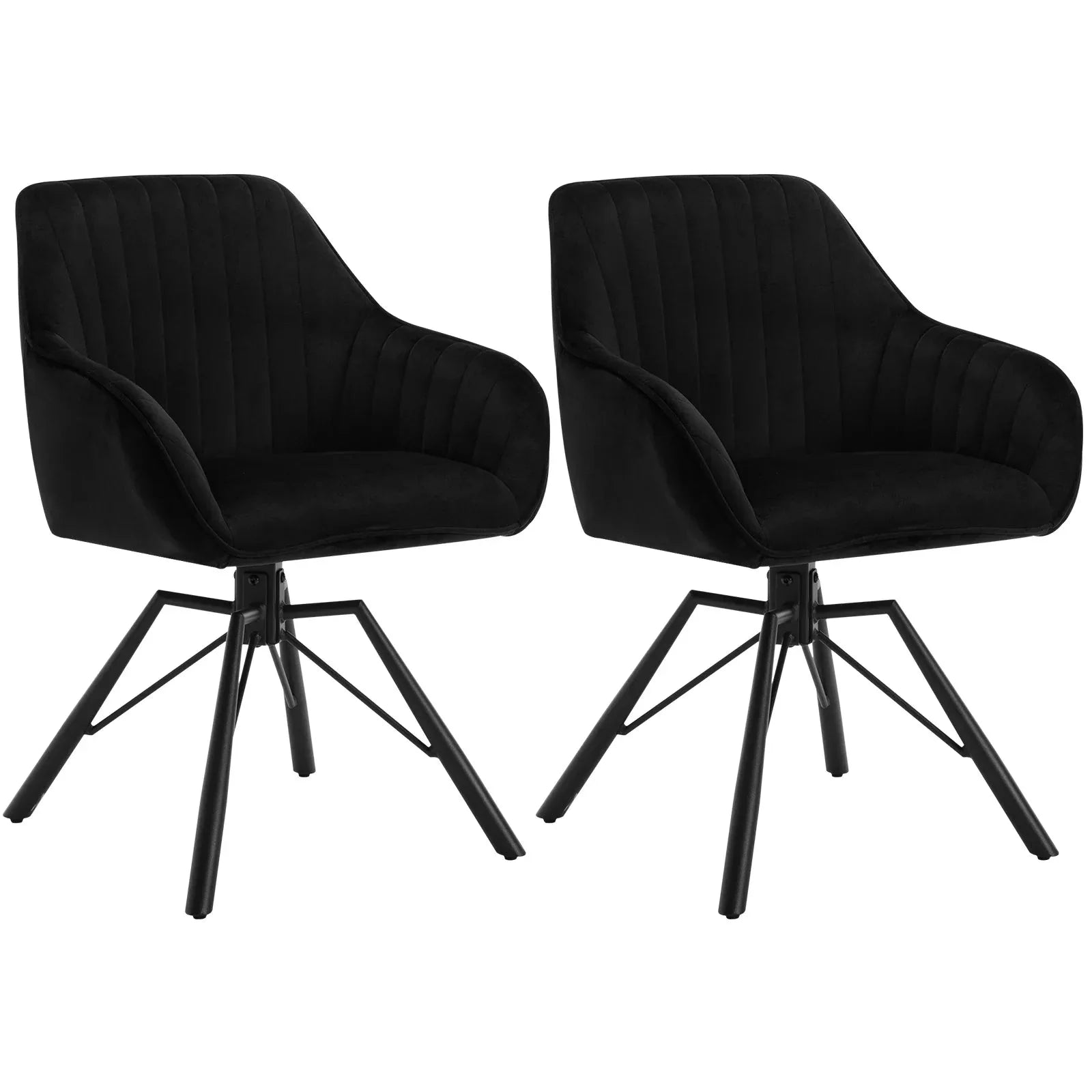 Lot de chaises pivotantes en velours ElleVitals