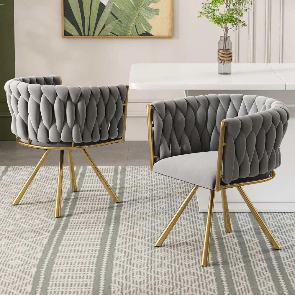 Chaises velours pivotantes design