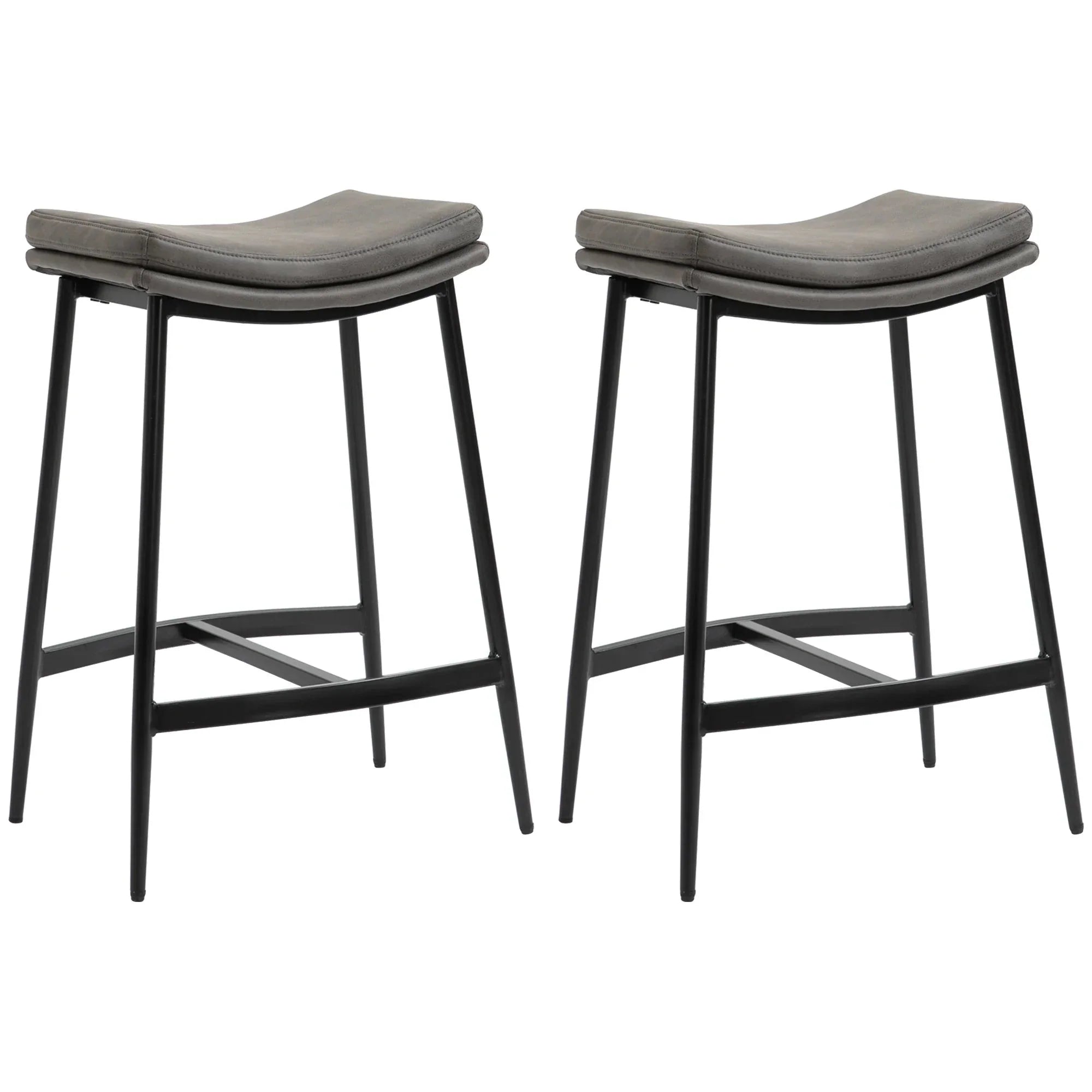 Lot de tabourets de bar en acier et microfibre ElleVitals