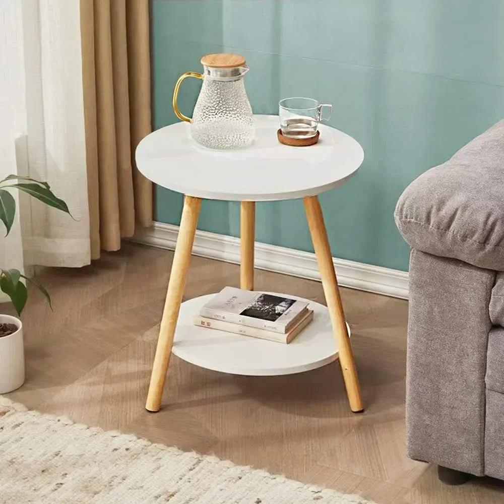 Table d’appoint ronde à deux niveaux