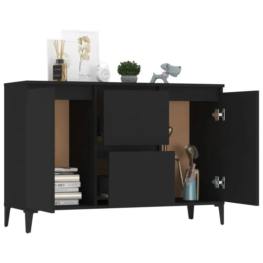 Buffet noir design avec rangements ELLE VITALS