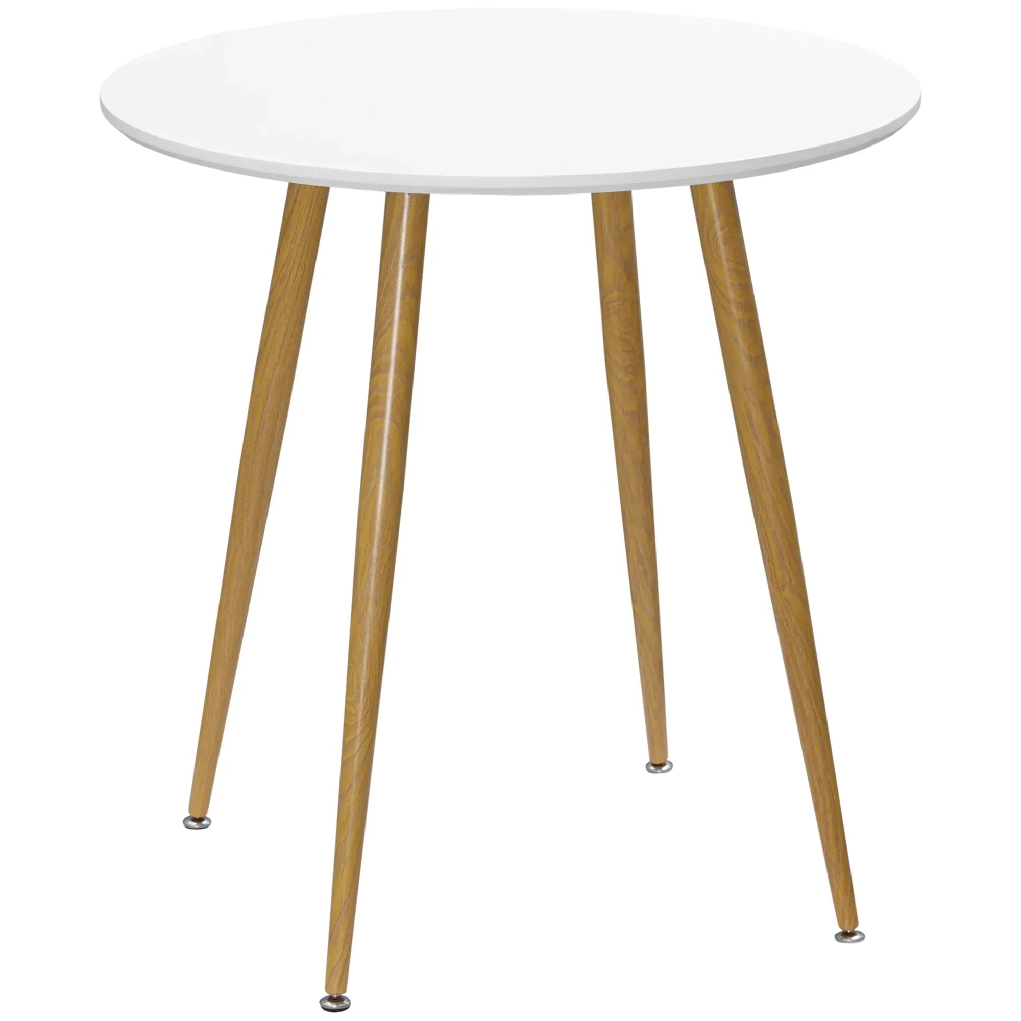 Table ronde scandinave blanche et bois ElleVitals