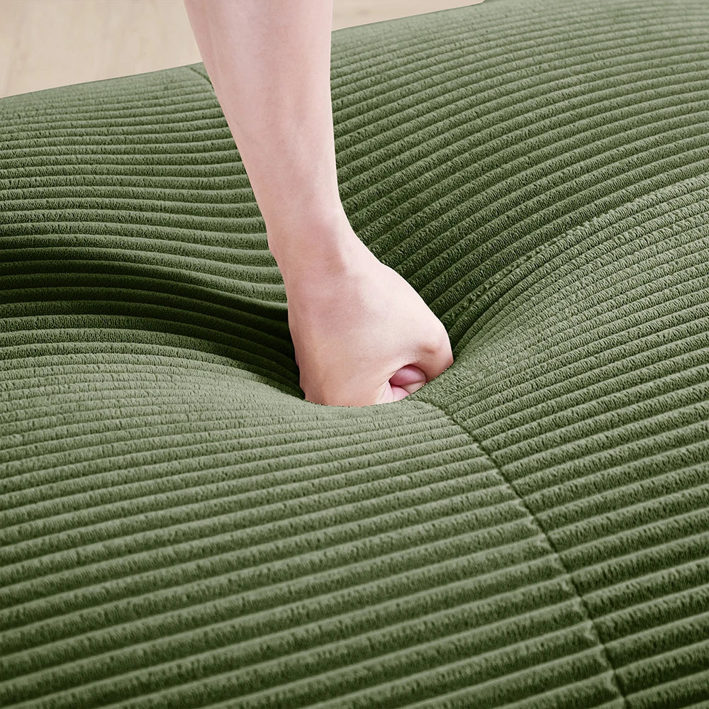 Canapé d’angle modulable en tissu côtelé