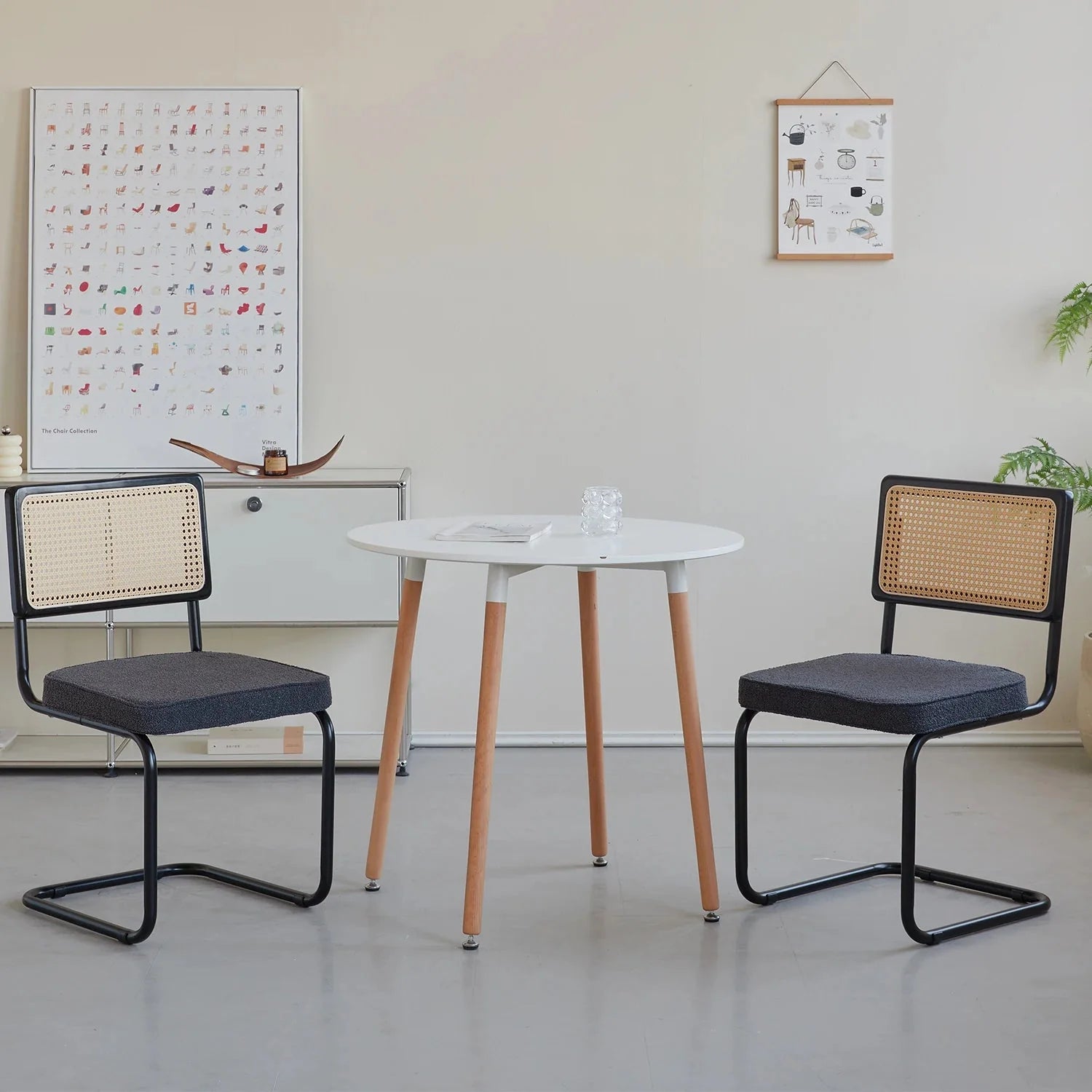 Chaises en rotin et velours ElleVitals