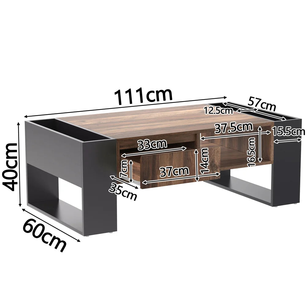 Table basse moderne avec rangements double face