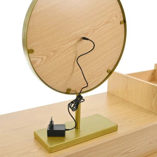 Coiffeuse Prismia avec miroir LED et rangements ElleVitals