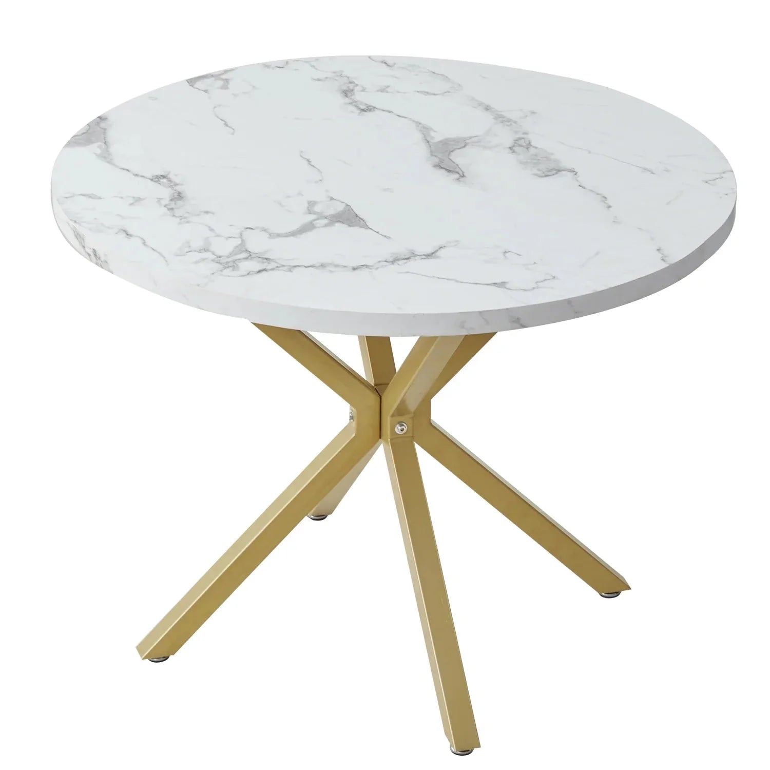 Table ronde effet marbre blanc ElleVitals
