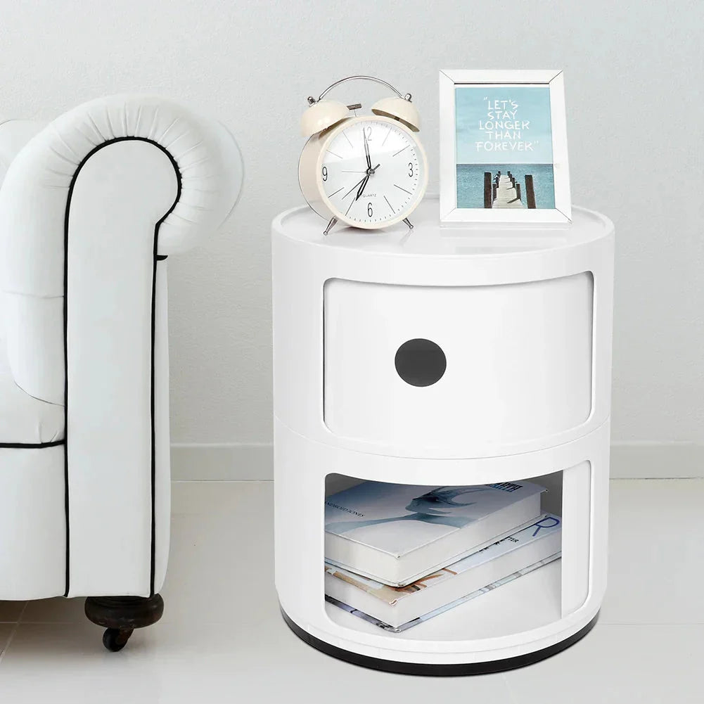Table de chevet ronde modulable avec rangements ElleVitals