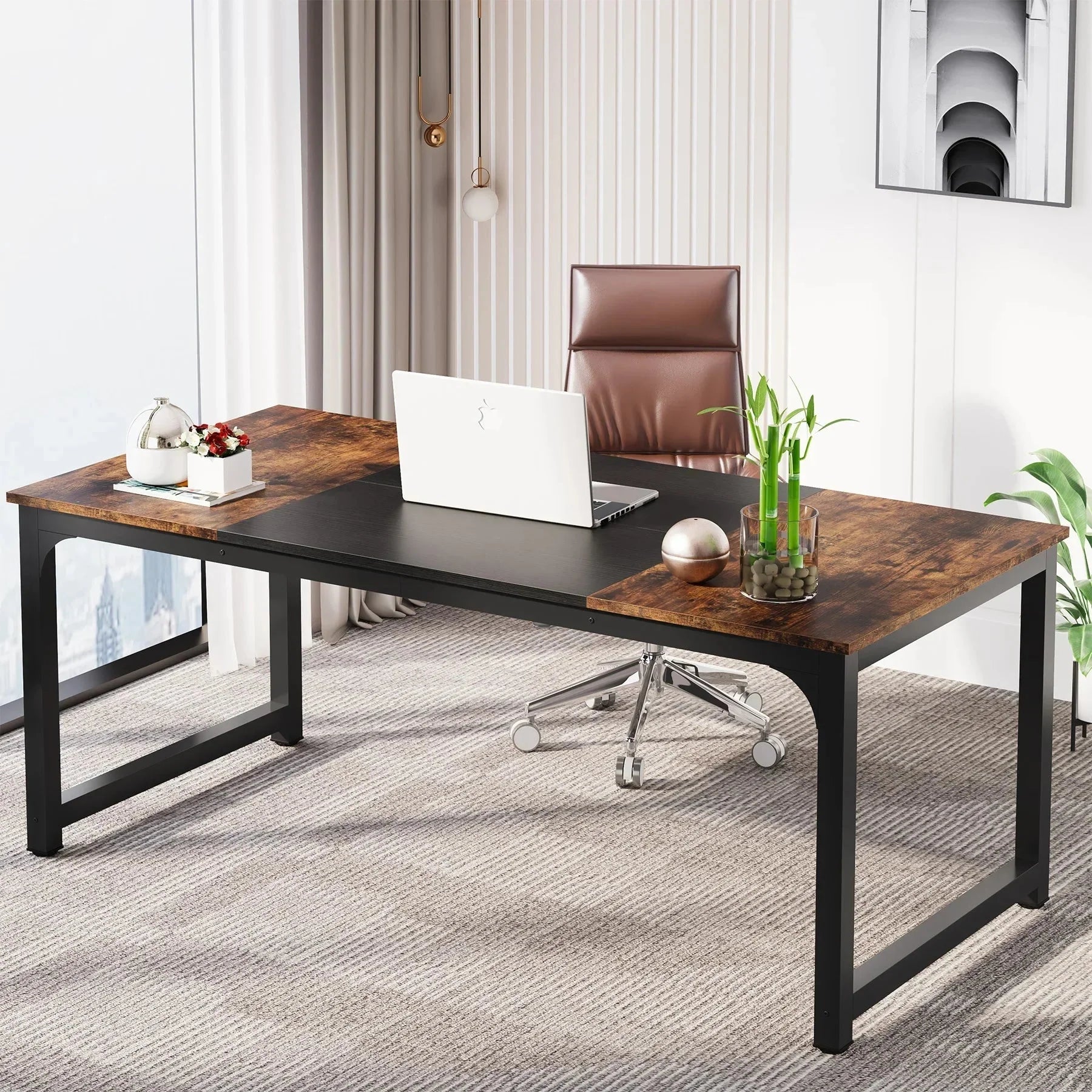 Bureau spacieux bois et métal ElleVitals