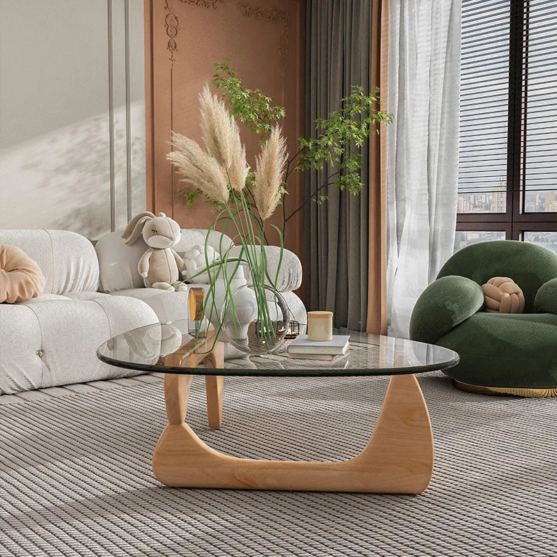 Table basse ovale en verre trempé ElleVitals