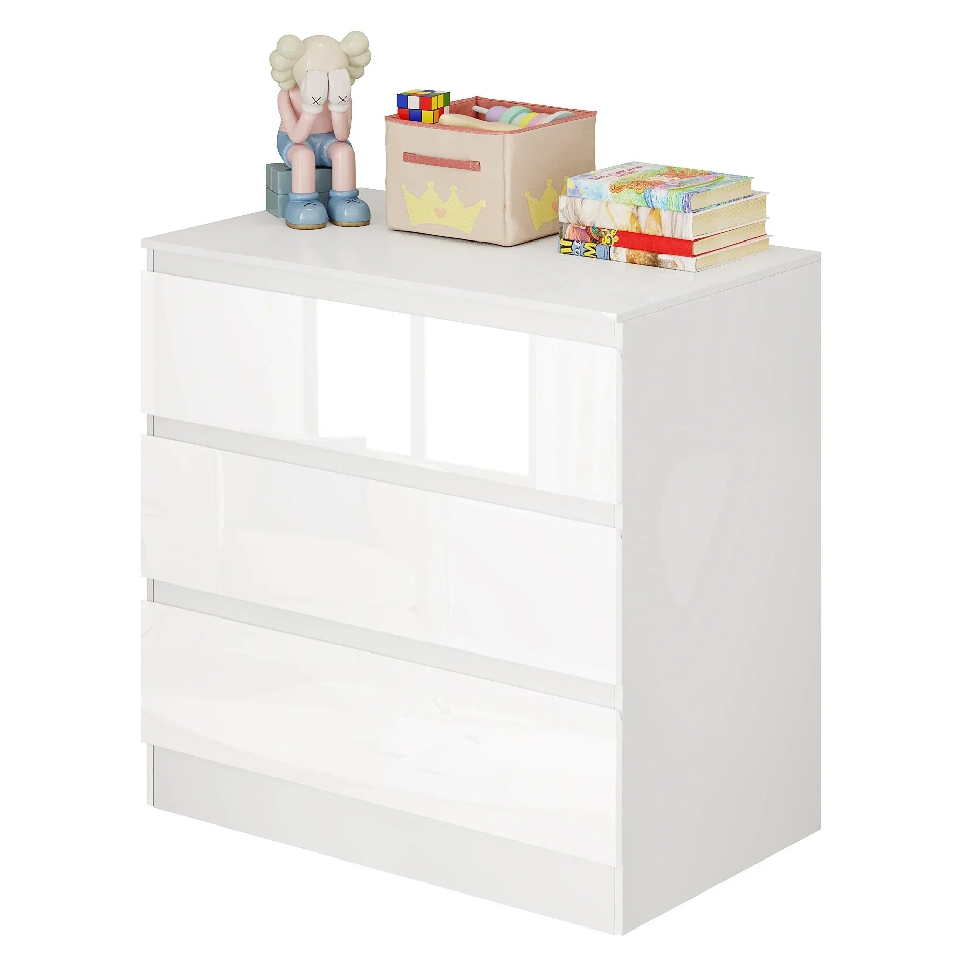Buffet blanc moderne avec trois tiroirs ELLE VITALS