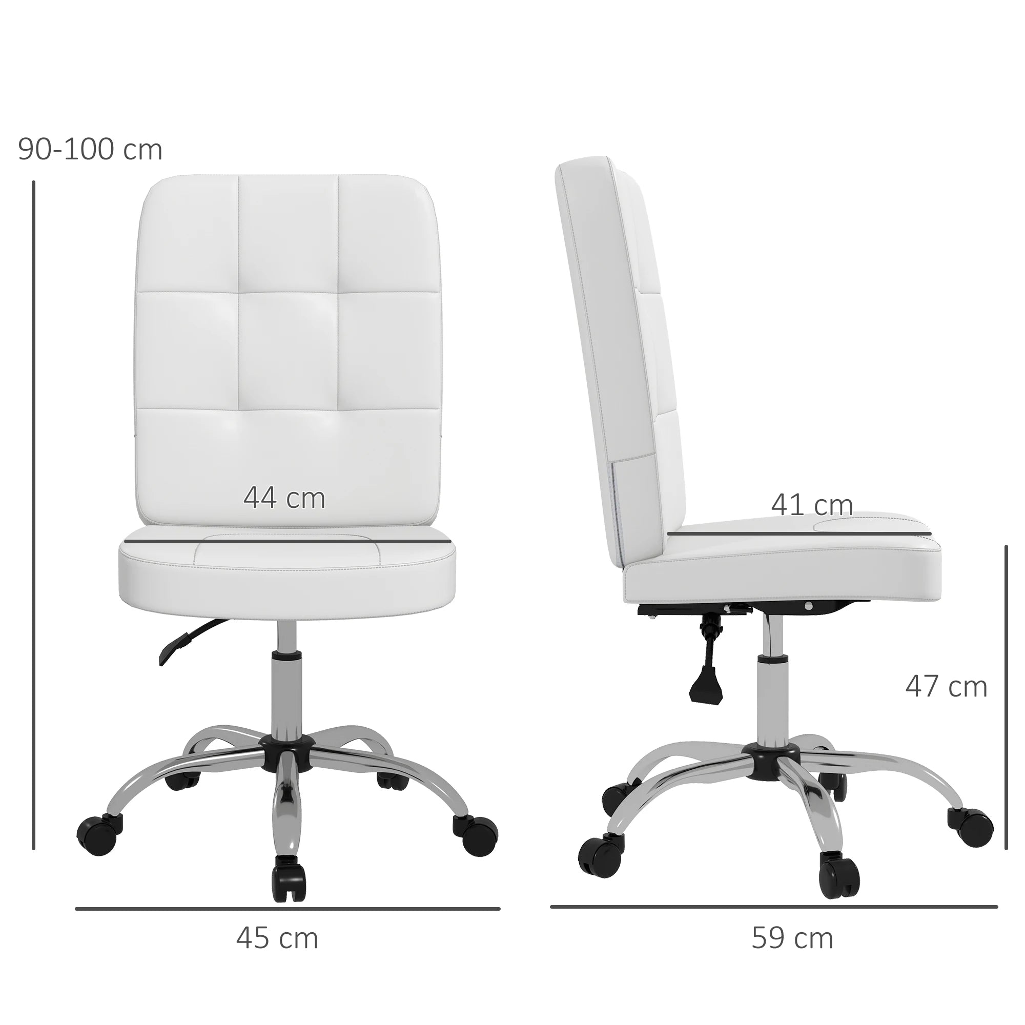 Chaise de bureau réglable sans accoudoirs