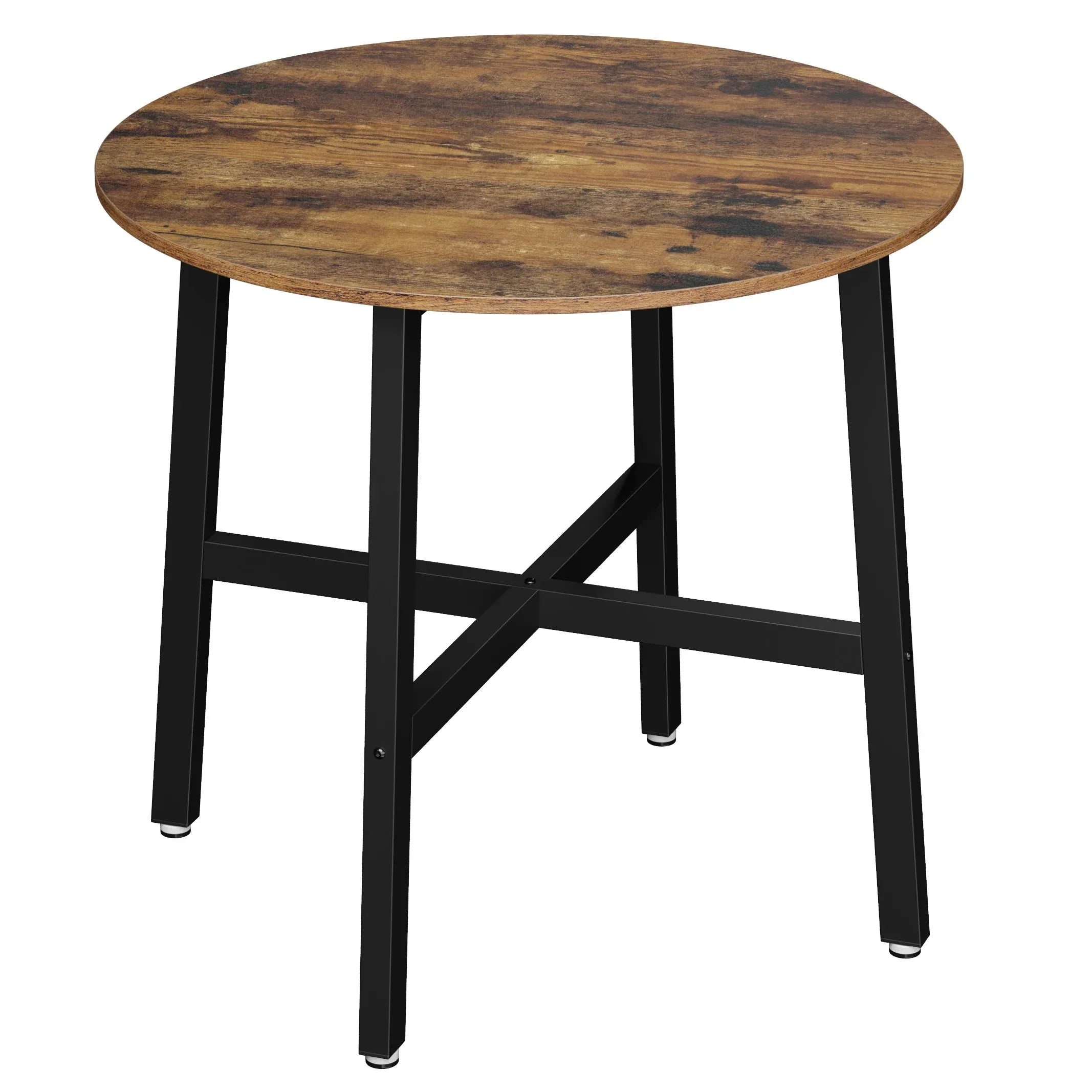 Table ronde industrielle bois et métal ElleVitals