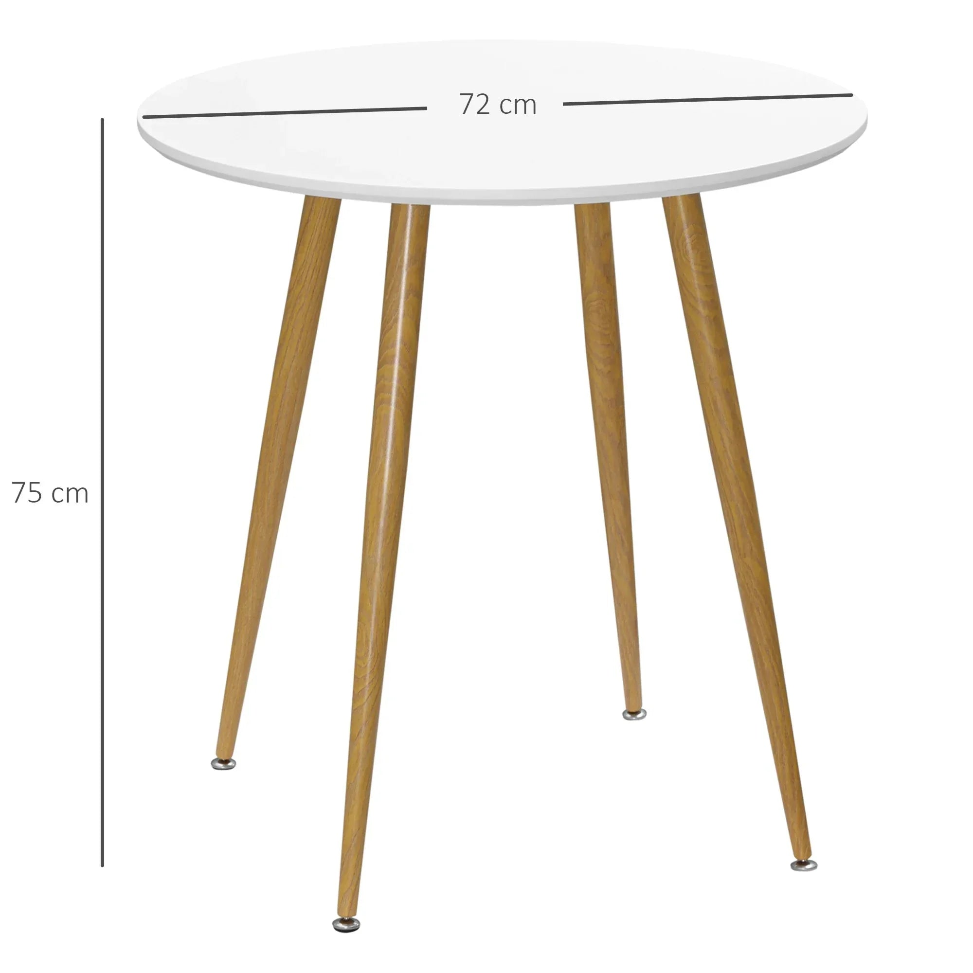 Table ronde scandinave blanche et bois ElleVitals