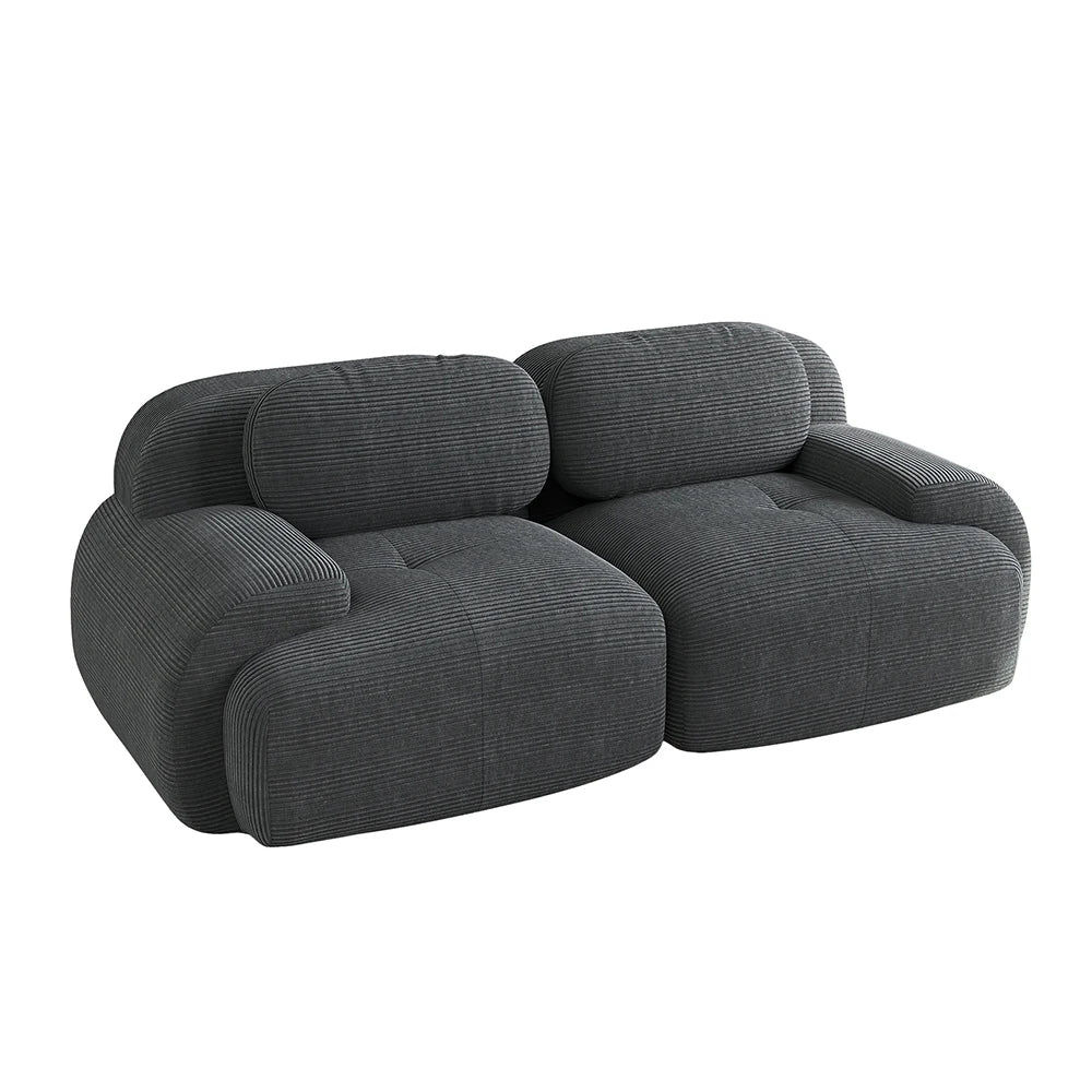 Canapé modulable design en tissu côtelé