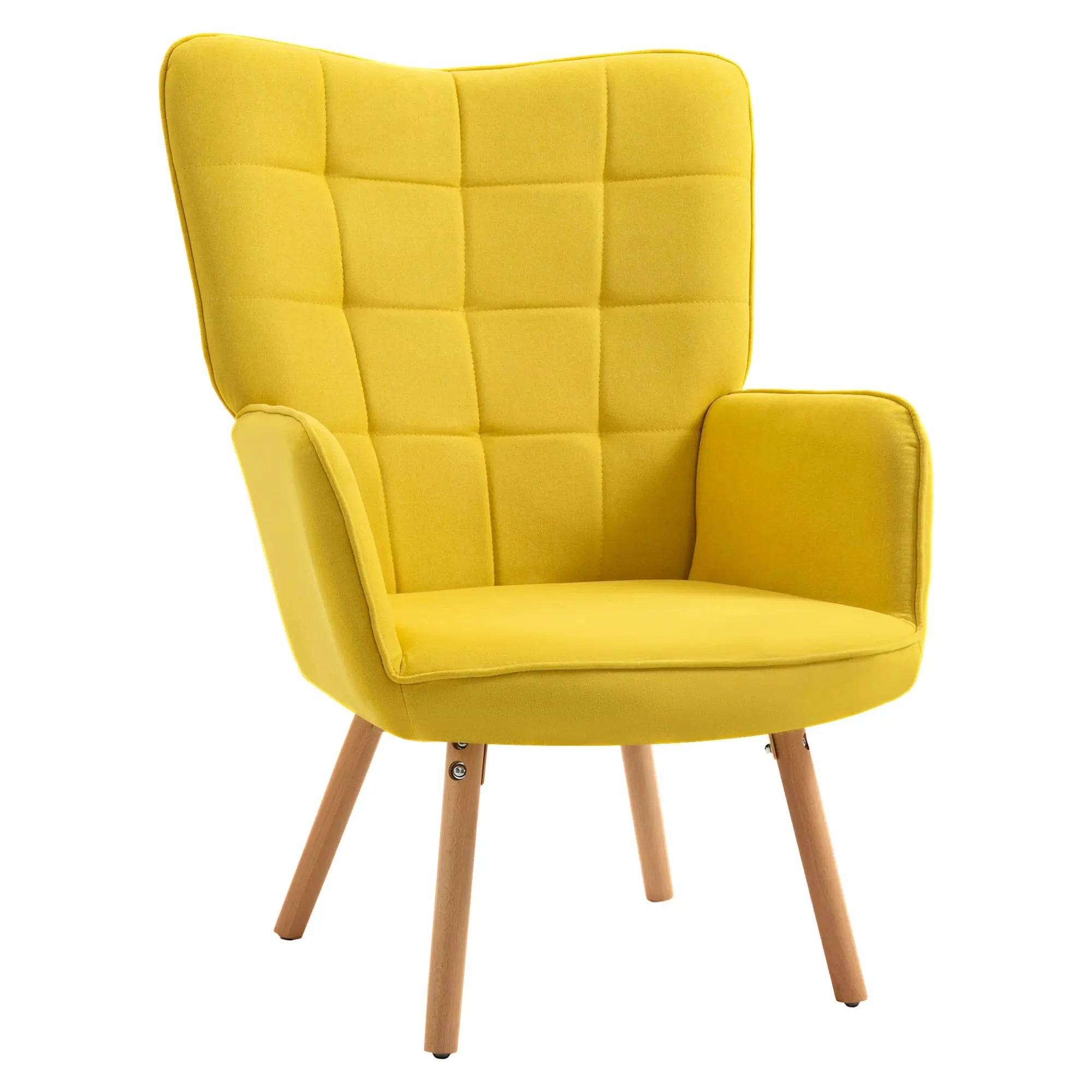 Fauteuil lounge jaune dossier haut ElleVitals