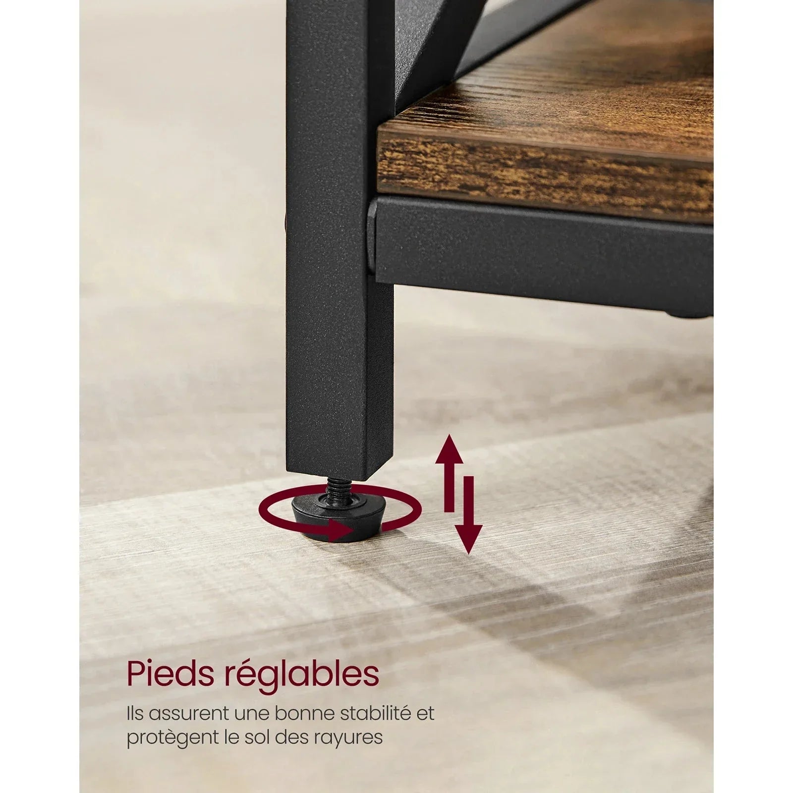 Table basse avec plateau relevable et rangements ElleVitals