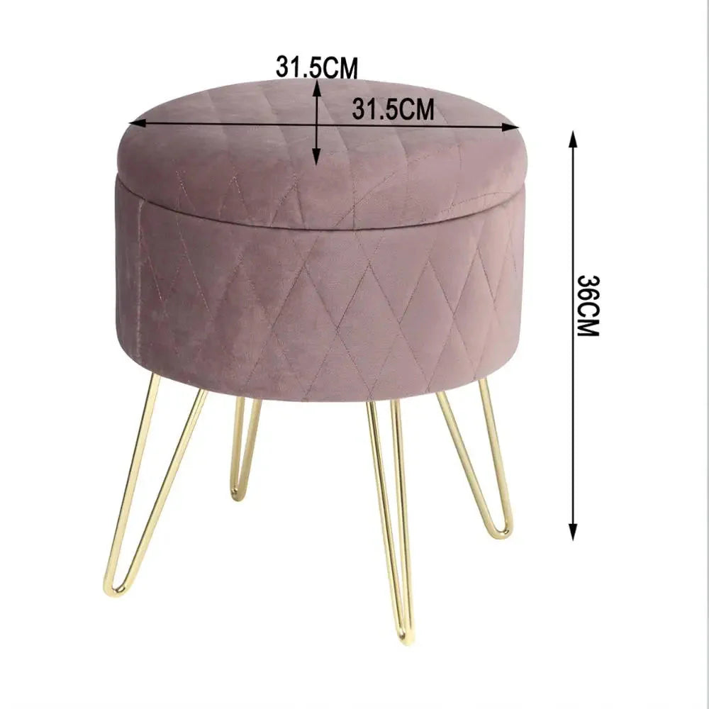 Tabouret Cléora en velours ElleVitals