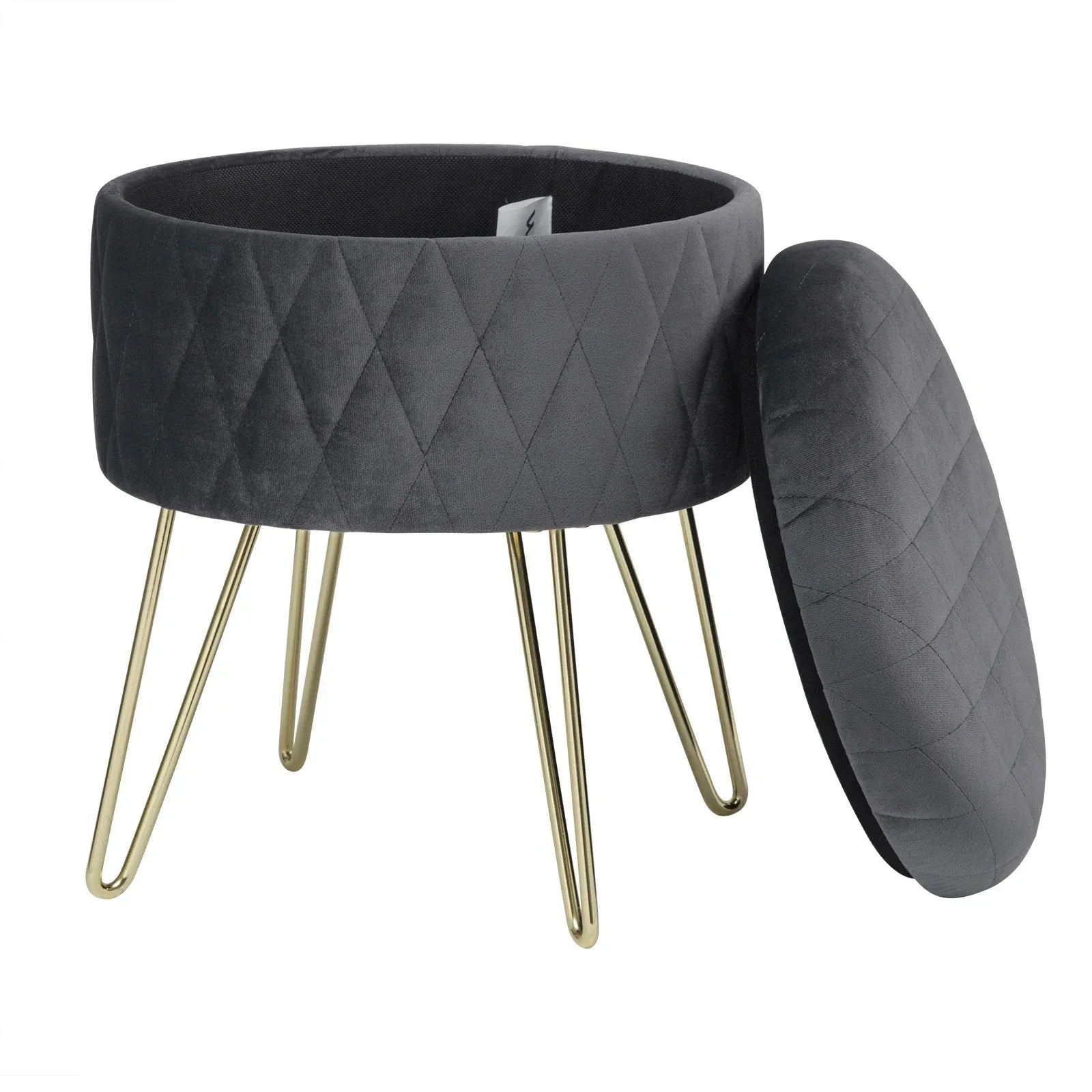 Tabouret Cléora en velours ElleVitals