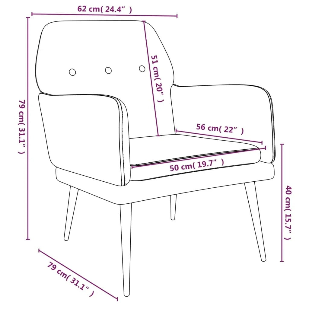 Fauteuil velours noir pieds métal