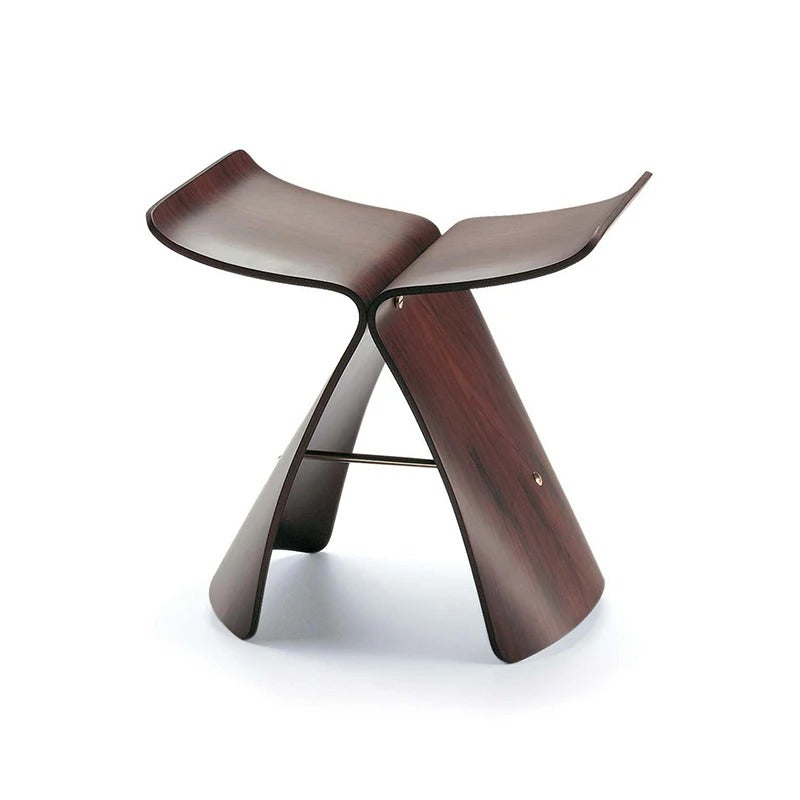 Tabouret design courbé en bois
