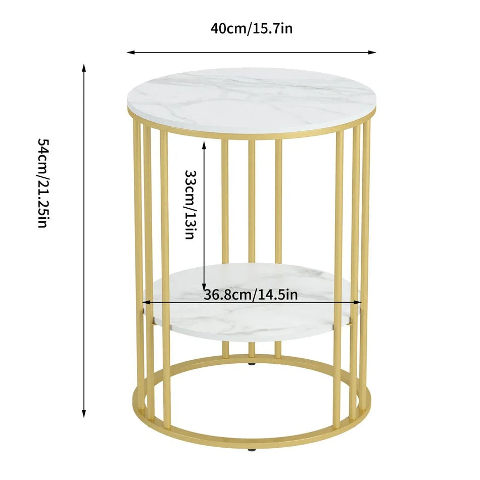 Table d’appoint ronde à double plateau