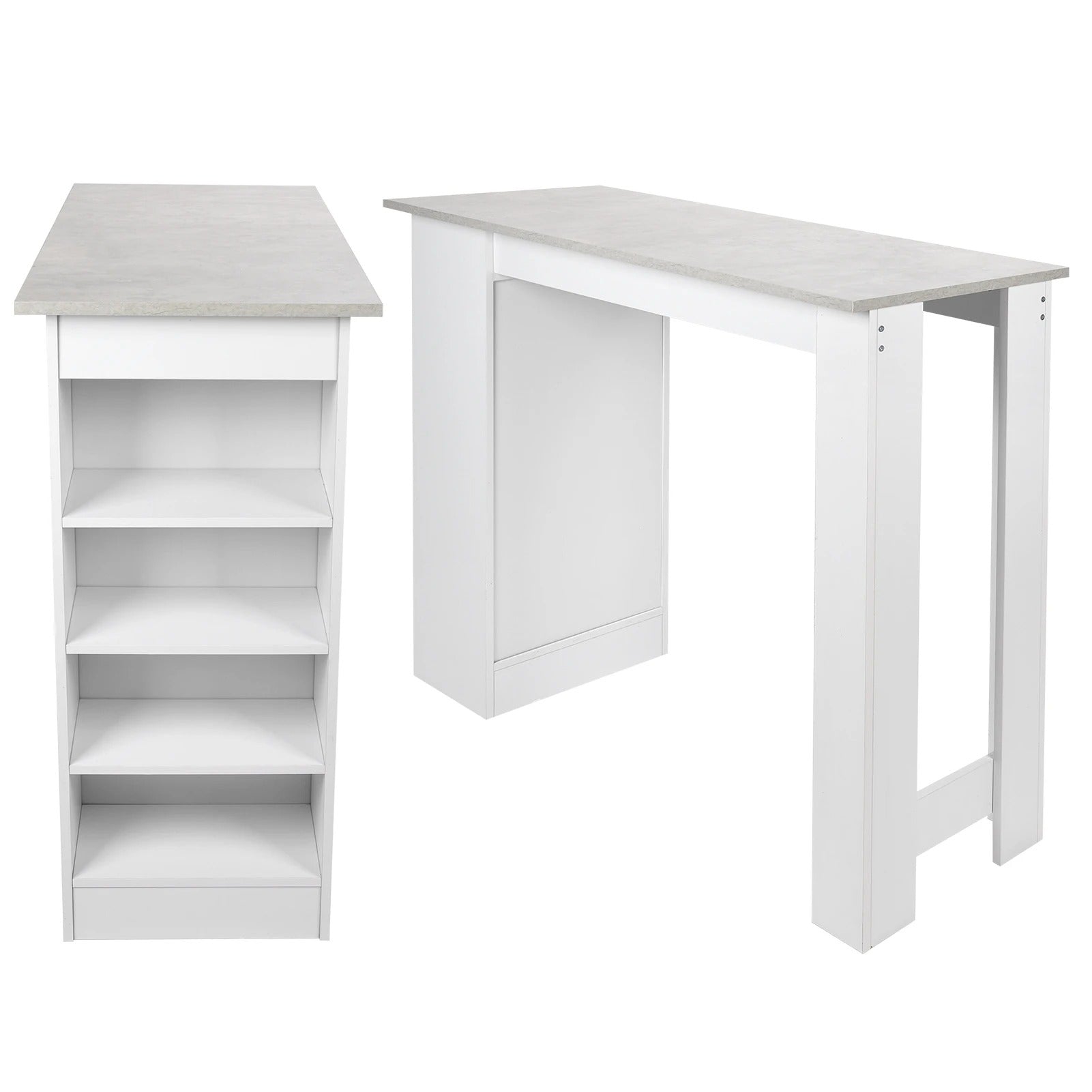Table bar compacte avec étagères