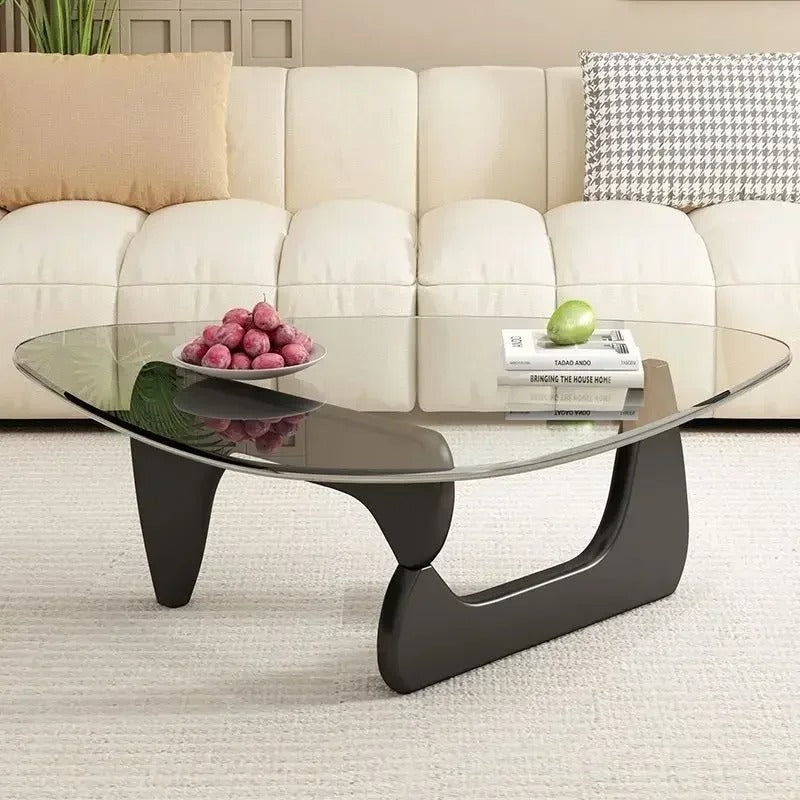 Table basse design en verre et bois