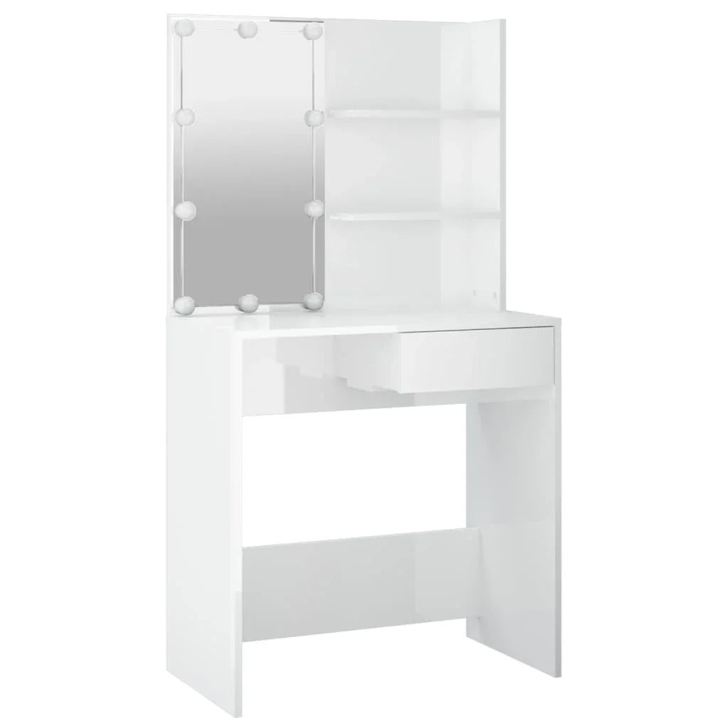 Coiffeuse design blanche éclairée