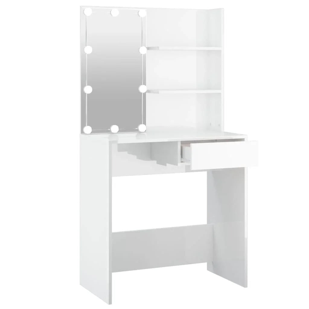 Coiffeuse design blanche éclairée