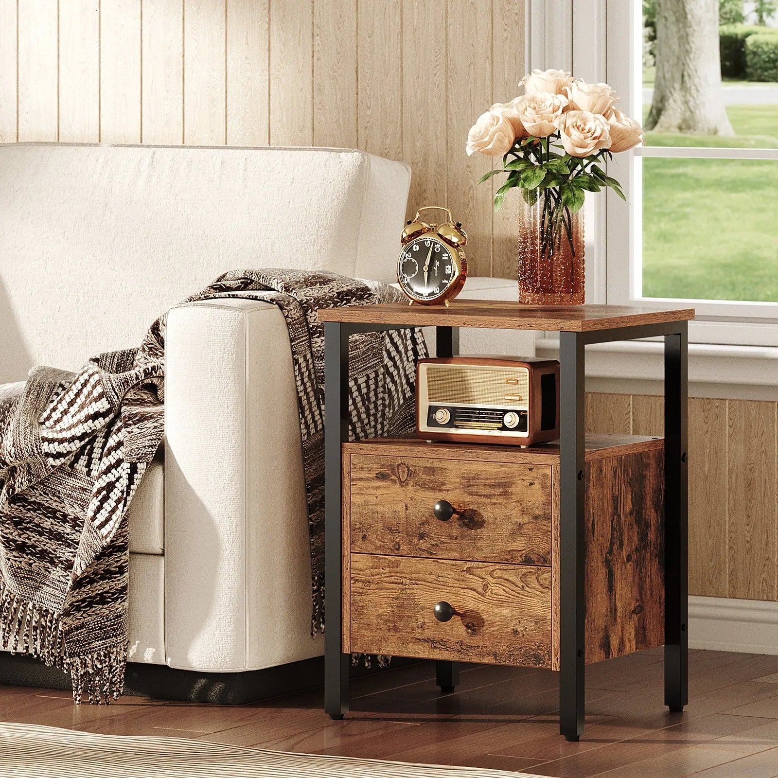 Table de chevet style industriel