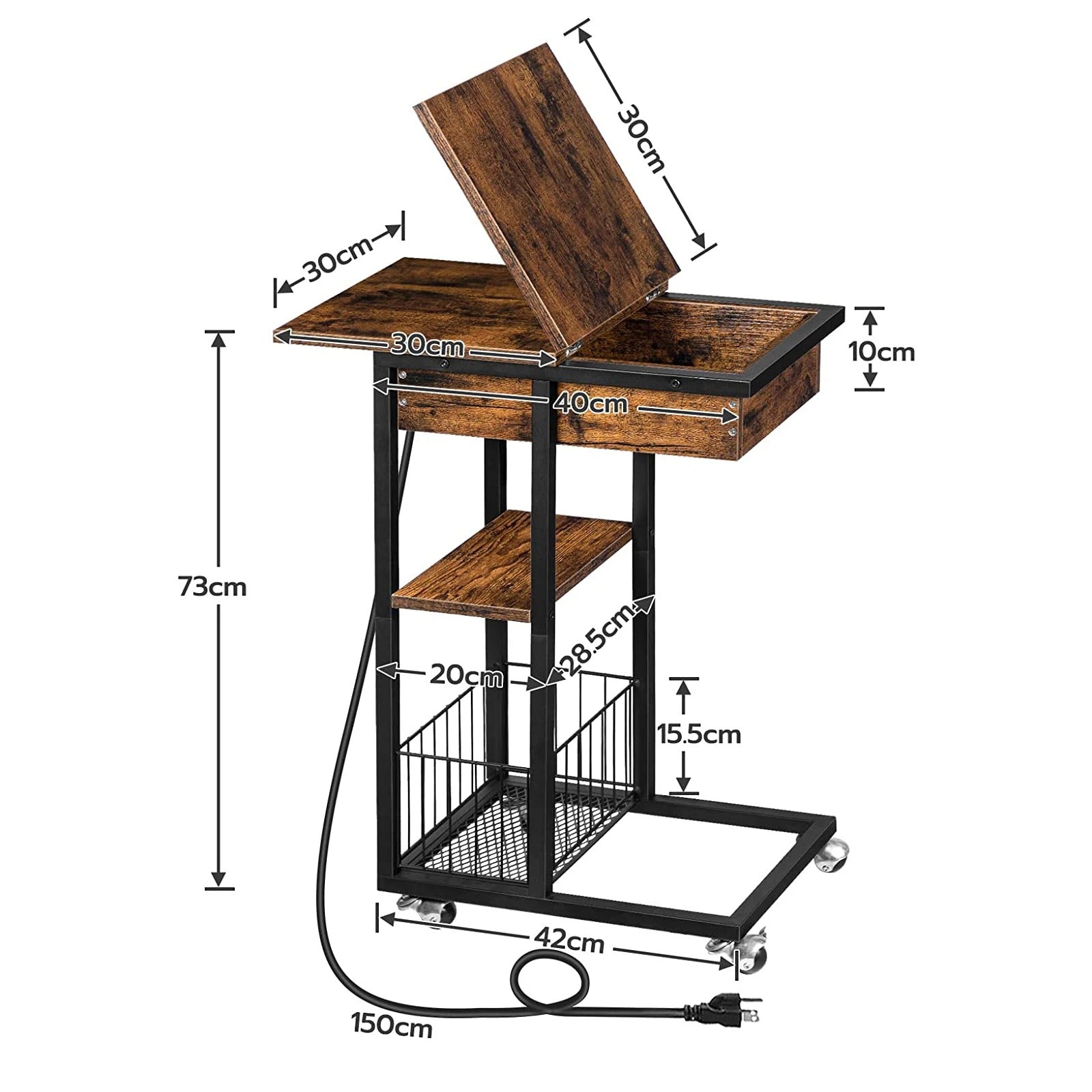 Table d’appoint multifonction avec prises