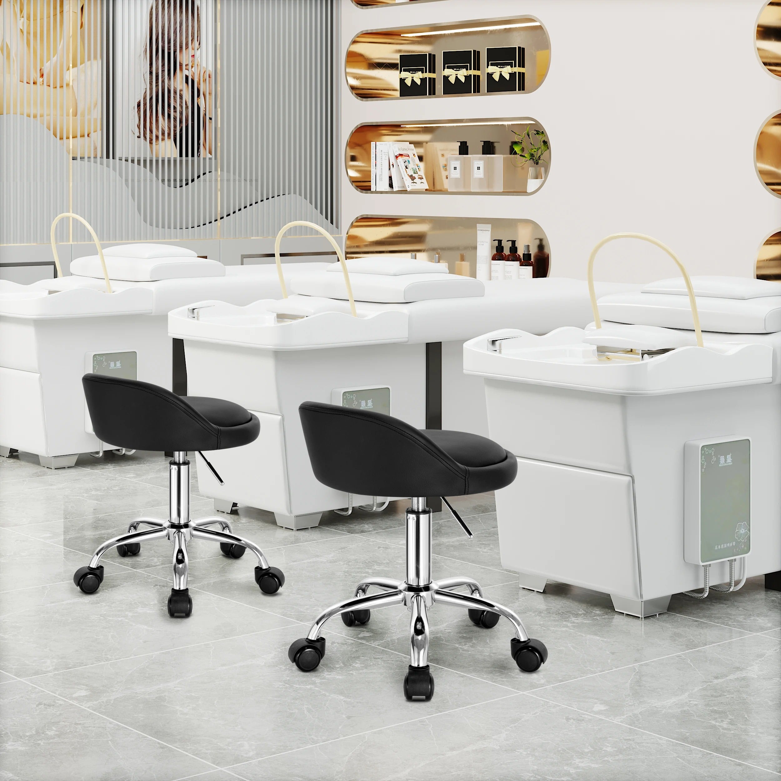 Tabouret bureau réglable à roulettes