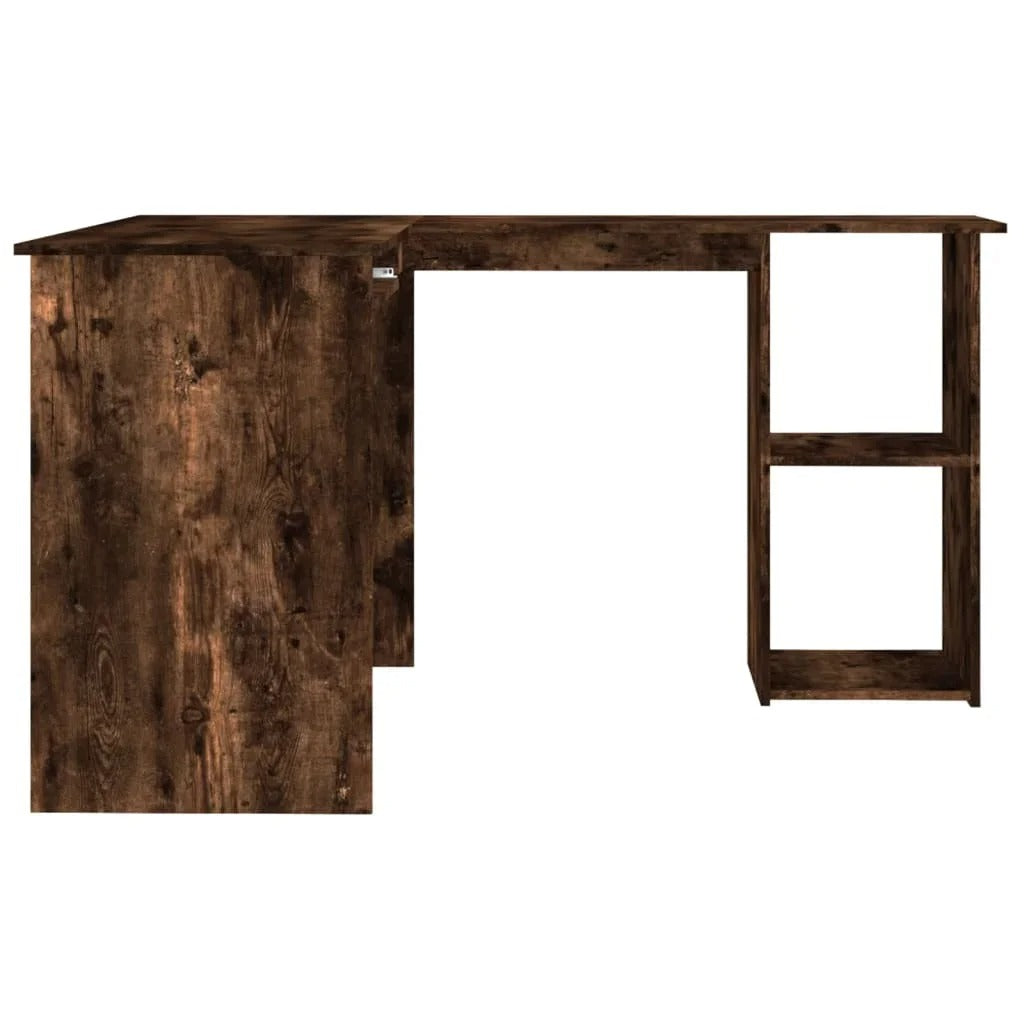 Bureau d’angle bois fumé moderne