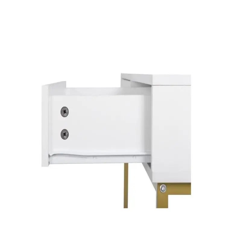 Coiffeuse blanche avec miroir lumineux rond
