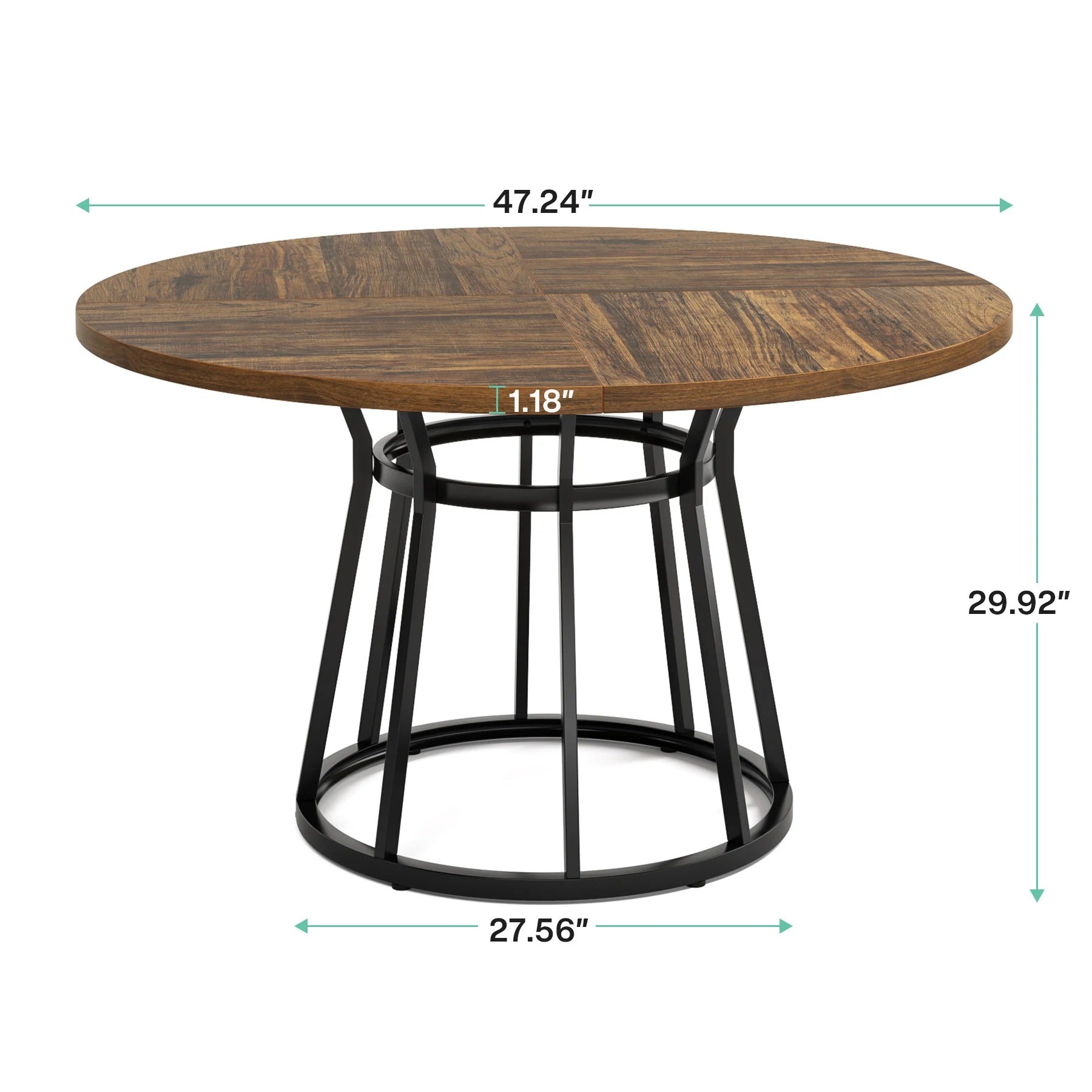 Table ronde design piètement métallique