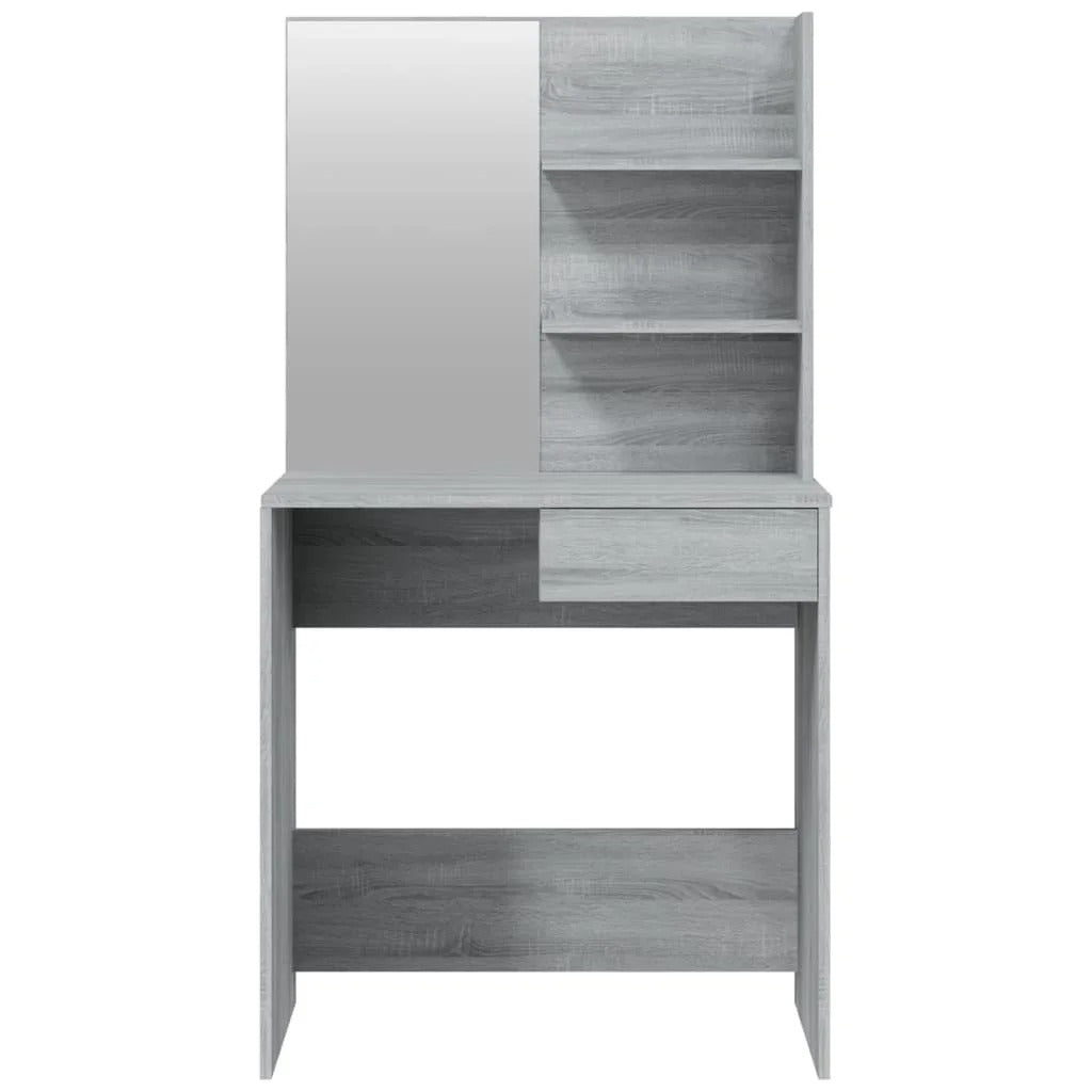 Coiffeuse gris bois avec miroir intégré