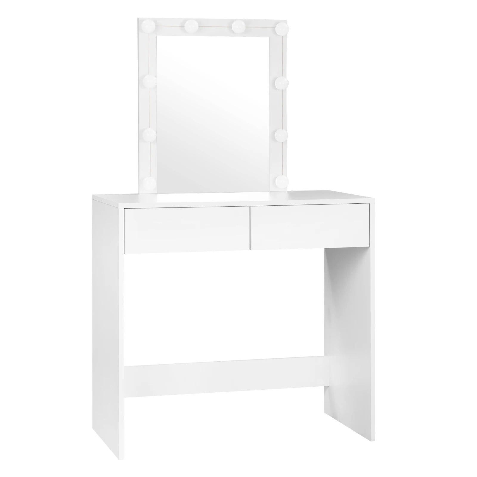 Coiffeuse blanche avec miroir LED