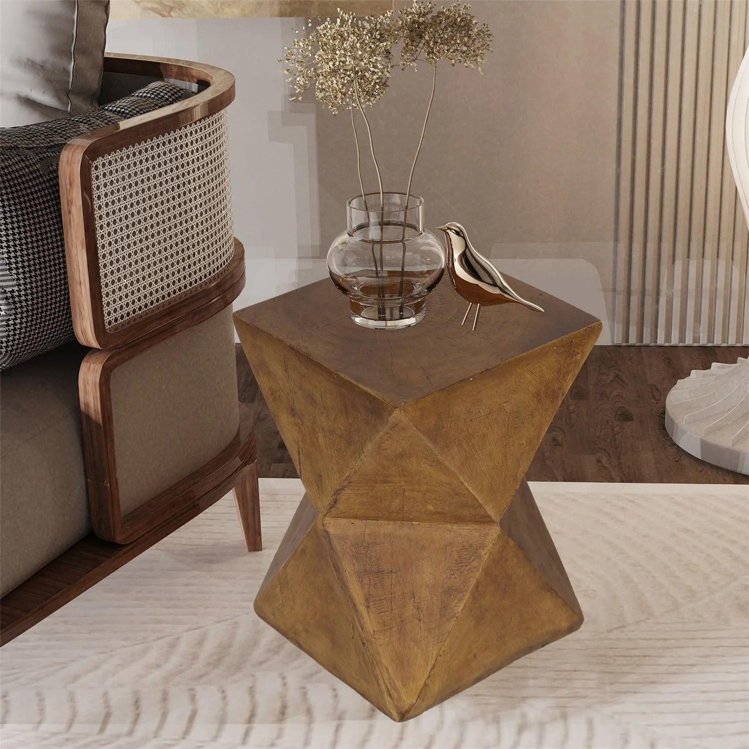 Table d’appoint béton sculpté