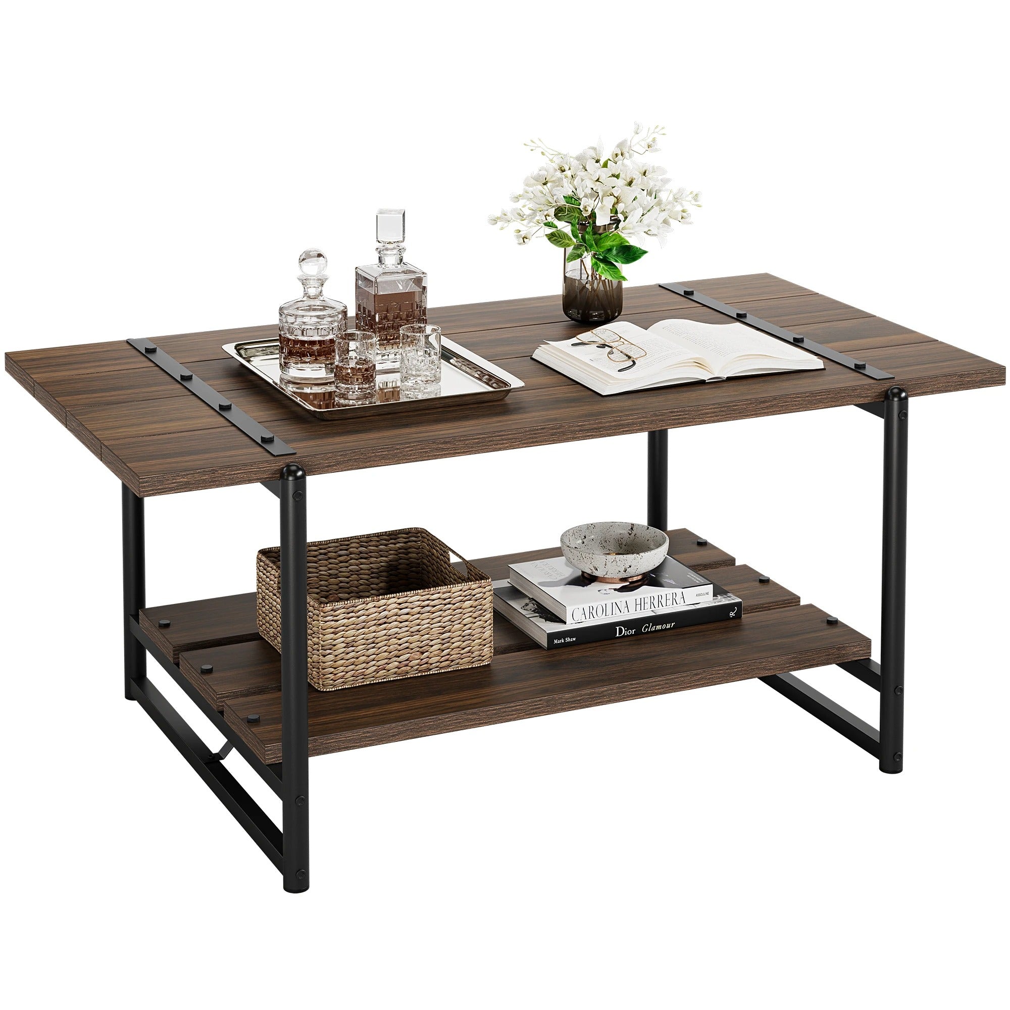 Table Basse Rectangulaire Bois Métal