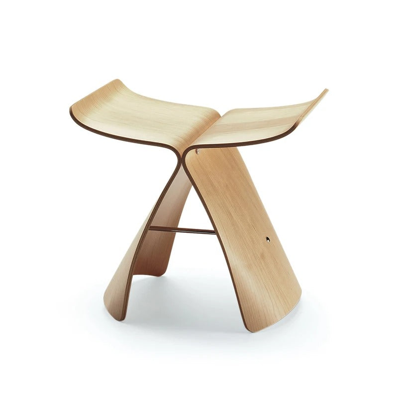 Tabouret design courbé en bois