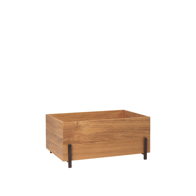 Boîte de rangement Stack en chêne et noyer